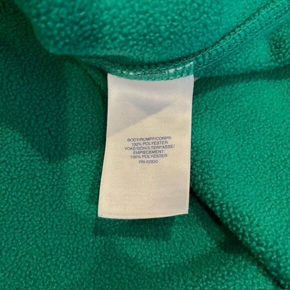 Lands' End Men's 1/4 Zip Fleece Pullover Navy Blue and Green Size XL - Picture 4 of 8